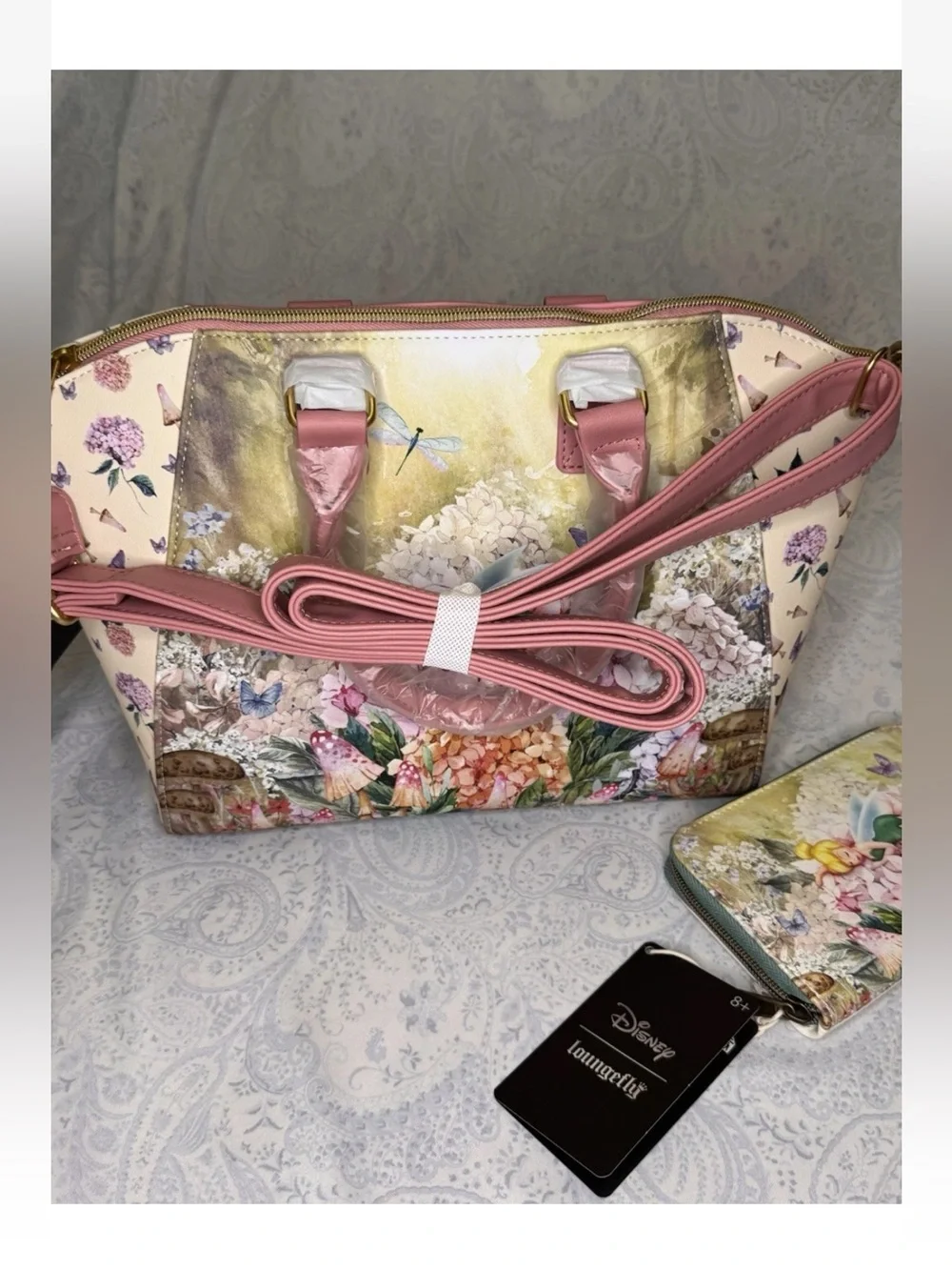 Loungefly Tinkerbell Flower Nap Satchel & Wallet
